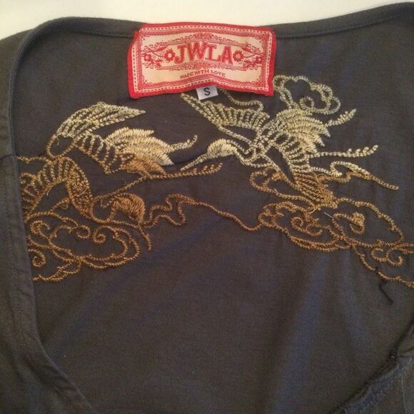 Johnny Was Long-Sleeved Pin Tuck Front Floral Crane Embroidered Tunic Top Size S - Picture 7 of 11